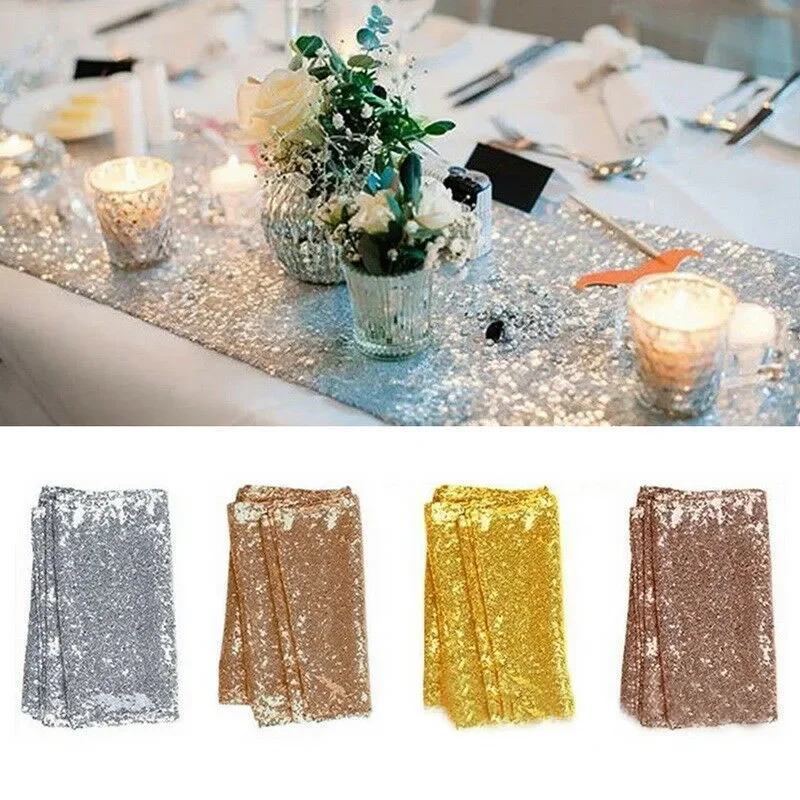 Table Runner Sequin - مفرش طاولة مزين بالترتر احتفالي، أدوات