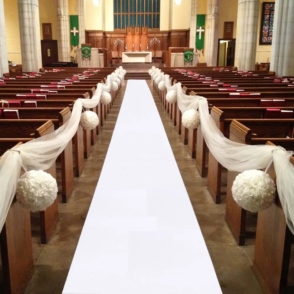 Aisle Runner White - رومانسية السجاد الأبيض الزفاف الممر عداء