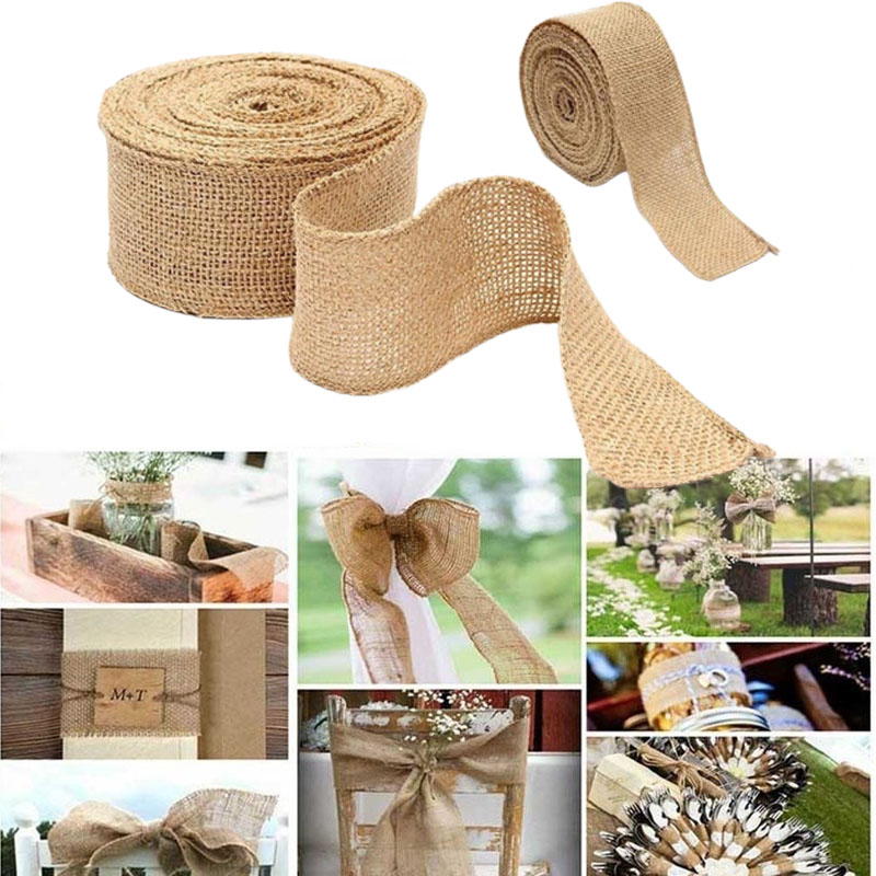 Wedding Supply Rentals - شرائط خيش طبيعية 2 متر/لفة ،