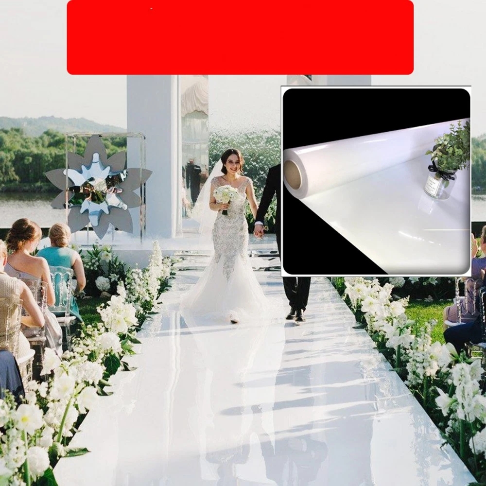 قطع تحف الزفاف مرآة السجاد الم - مراجعة Aisle Runner White وسعره