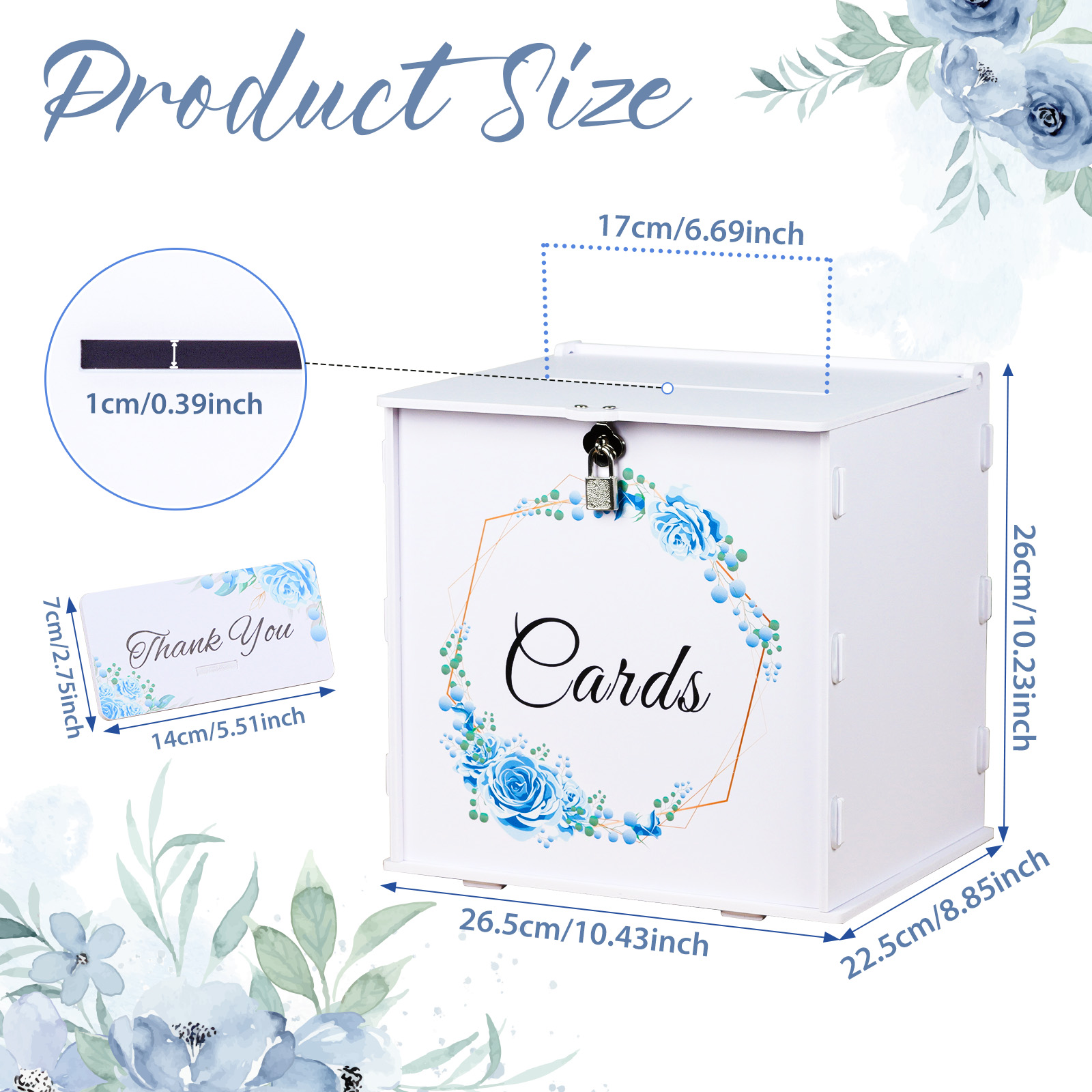 صندوق بطاقات زفاف أبيض مع قفل، - مراجعة Wedding Card Box وسعره