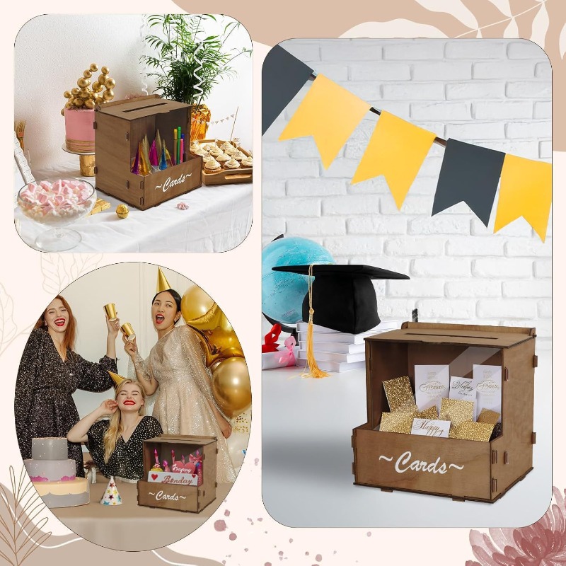 صندوق تخزين خشبي يدوي الصنع لب - مراجعة Wedding Card Box وسعره
