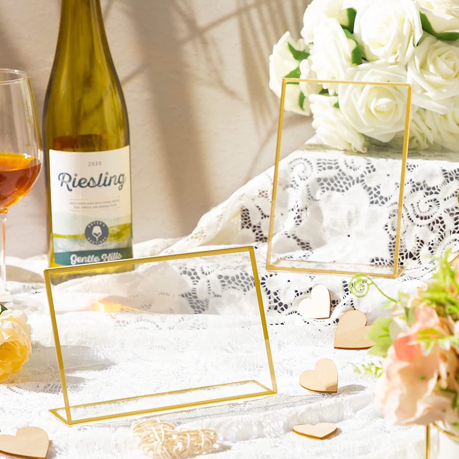 حامل علامة أكريليك بإطار ذهبي  - مراجعة Table Number Gold وسعره