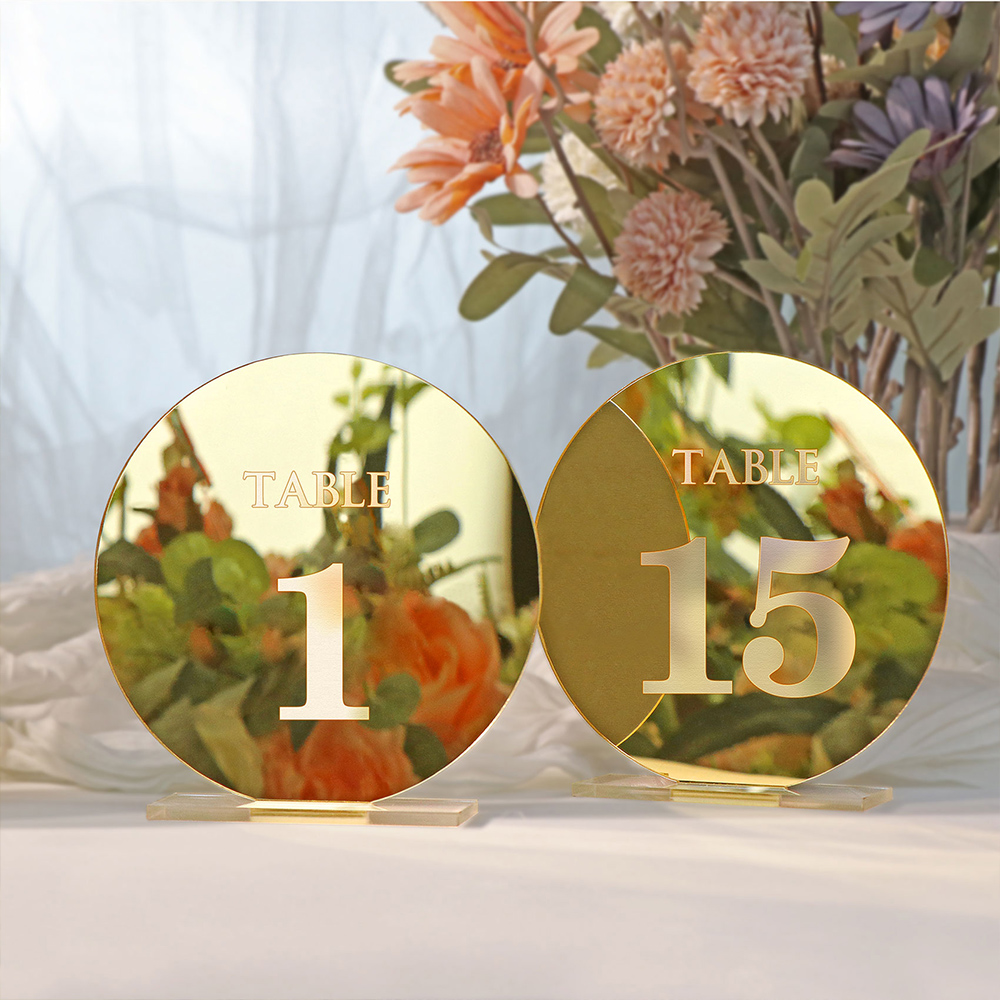 الاكريليك الزفاف الجدول رقم تس - مراجعة Table Number Gold وسعره