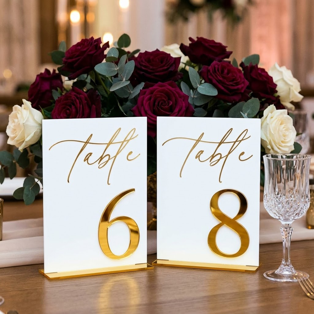 أرقام طاولات الزفاف من 1 إلى 1 - مراجعة Table Number Gold وسعره