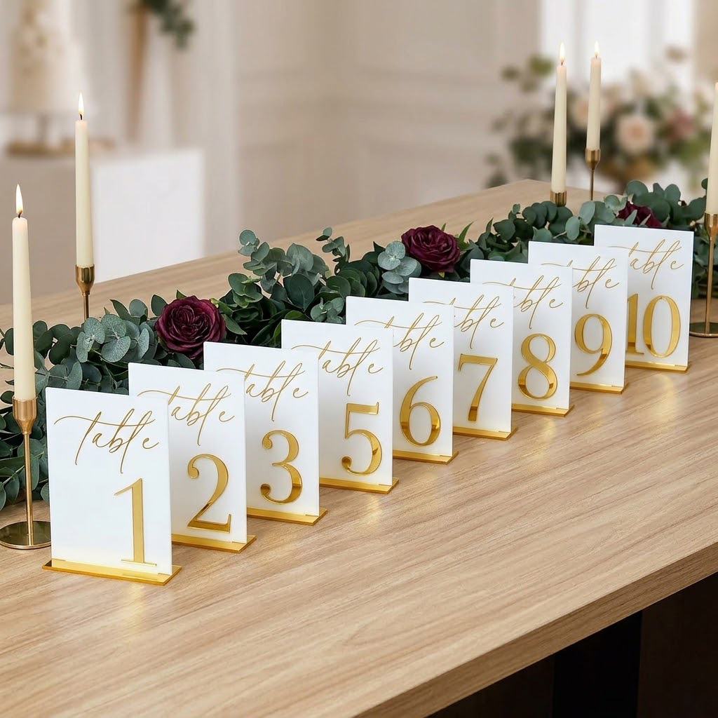 أرقام طاولات الزفاف من 1 إلى 1 - مراجعة Table Number Gold وسعره