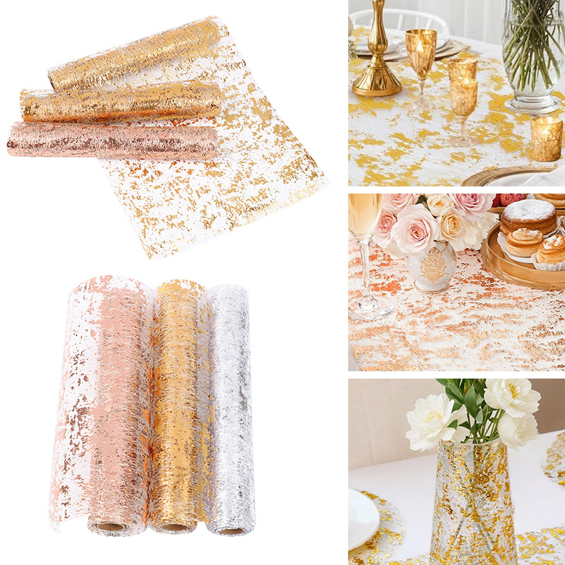 مفرش طاولة ذهبي معدني مزين بال - مراجعة Table Runner Sequin وسعره