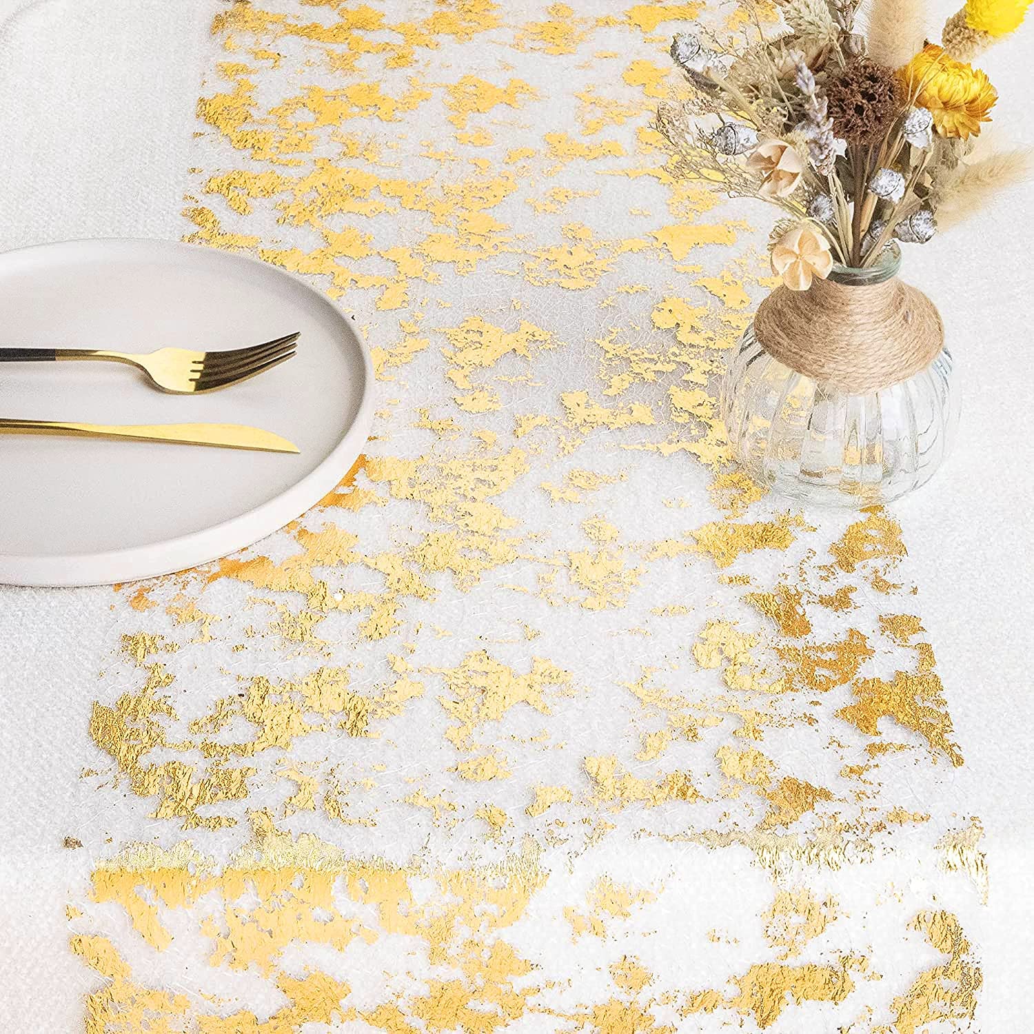 لامعة ذهبية رقيقة معدنية عدائي - مراجعة Table Runner Sequin وسعره