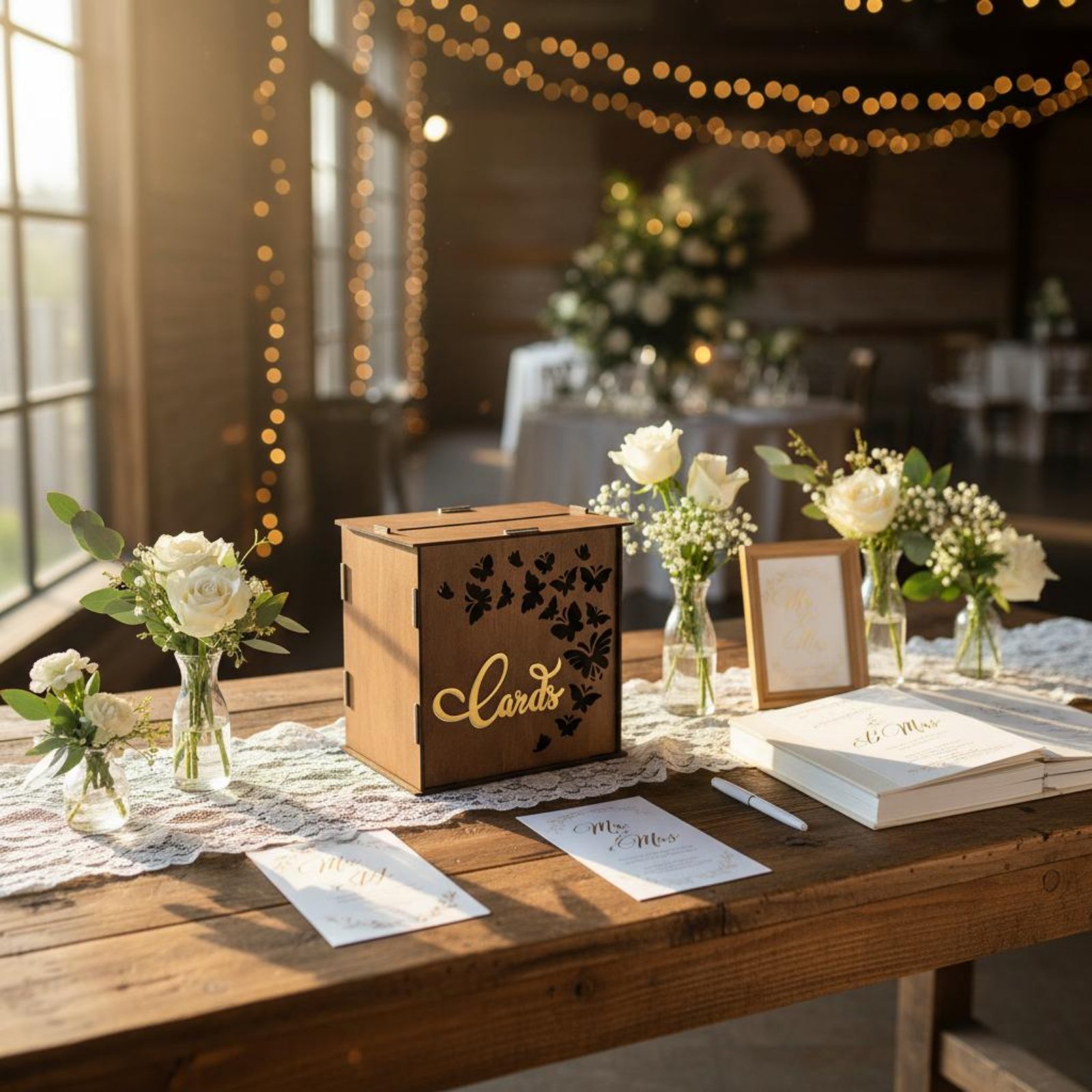 صندوق بطاقات الزفاف مع فتحات ل - مراجعة Wedding Card Box وسعره