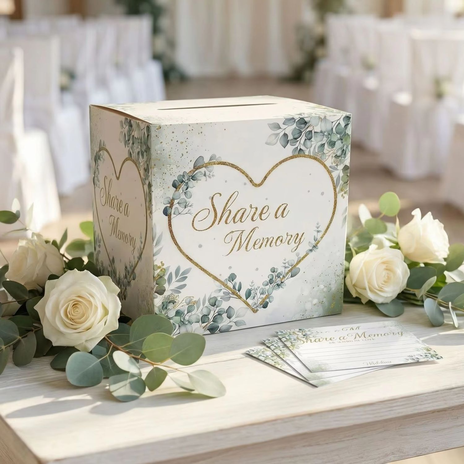 صندوق بطاقات زفاف أبيض بنقوش ز - مراجعة Wedding Card Box وسعره