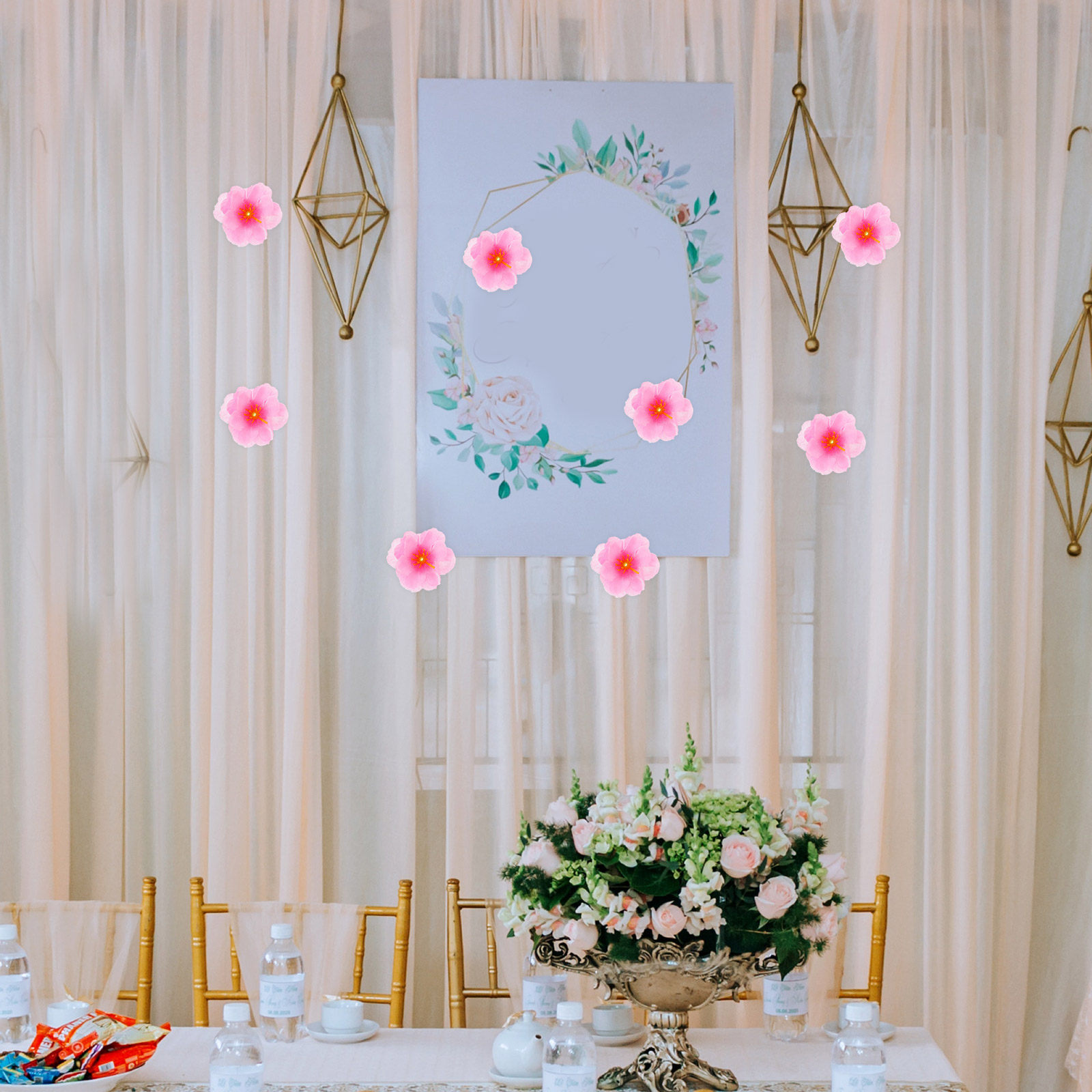 100 قطعة من زهور الكرز القماشي - مراجعة Wedding Decoration Supply وسعره