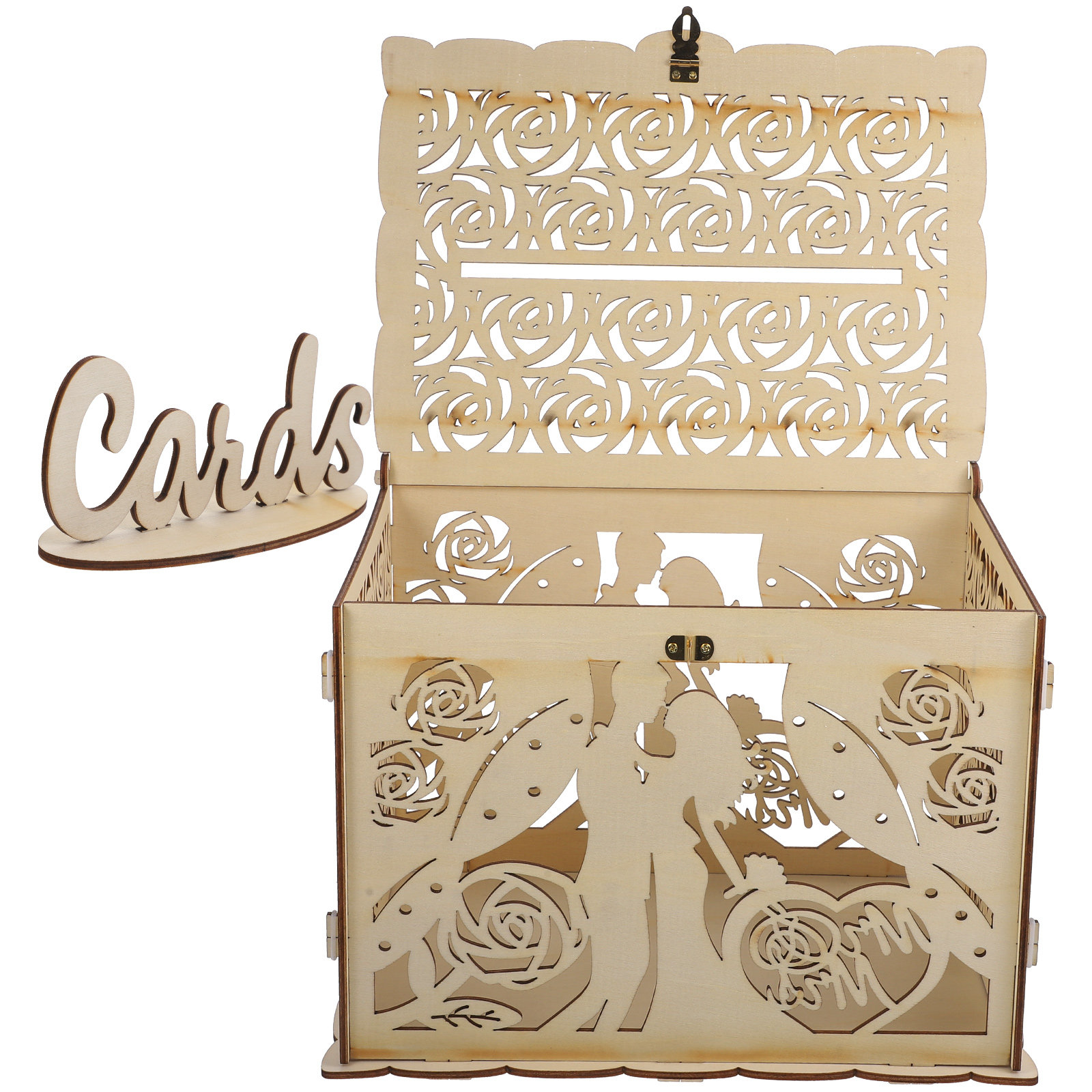 صندوق بطاقات زفاف خشبي ريفي مف - مراجعة Wedding Card Box وسعره