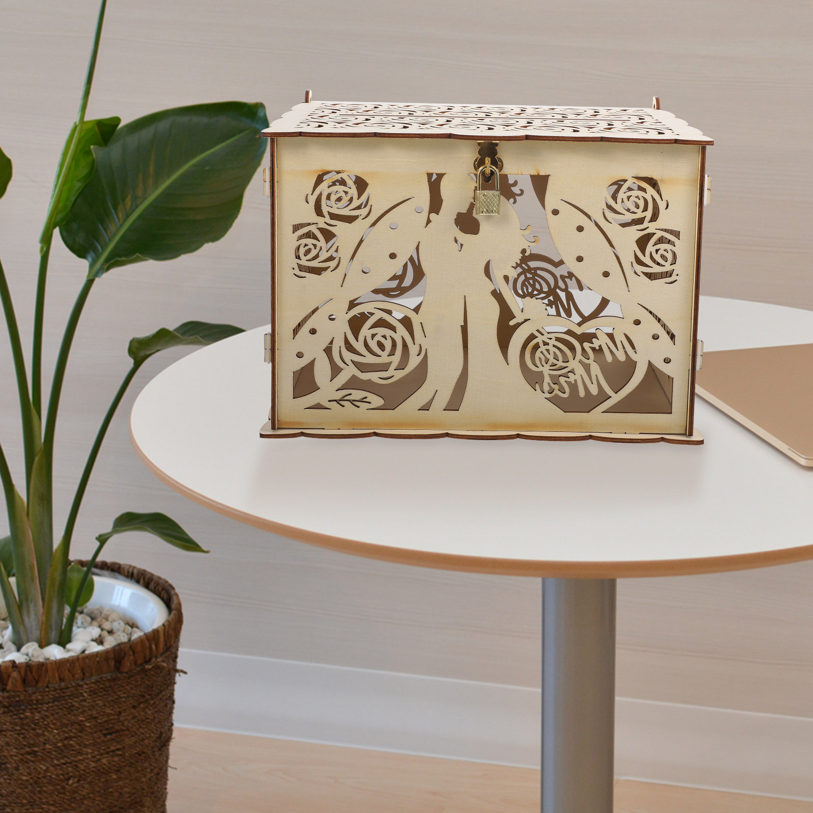 صندوق بطاقات زفاف خشبي ريفي مف - مراجعة Wedding Card Box وسعره