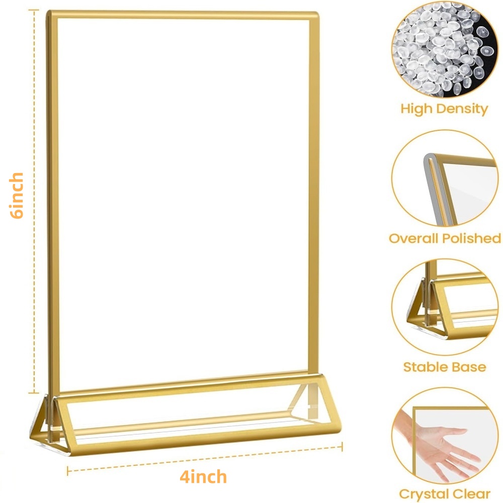 حامل لافتات أكريليك ذهبي شفاف  - مراجعة Table Number Gold وسعره