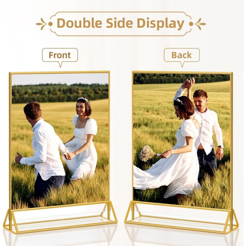 حامل لافتات أكريليك ذهبي شفاف  - مراجعة Table Number Gold وسعره
