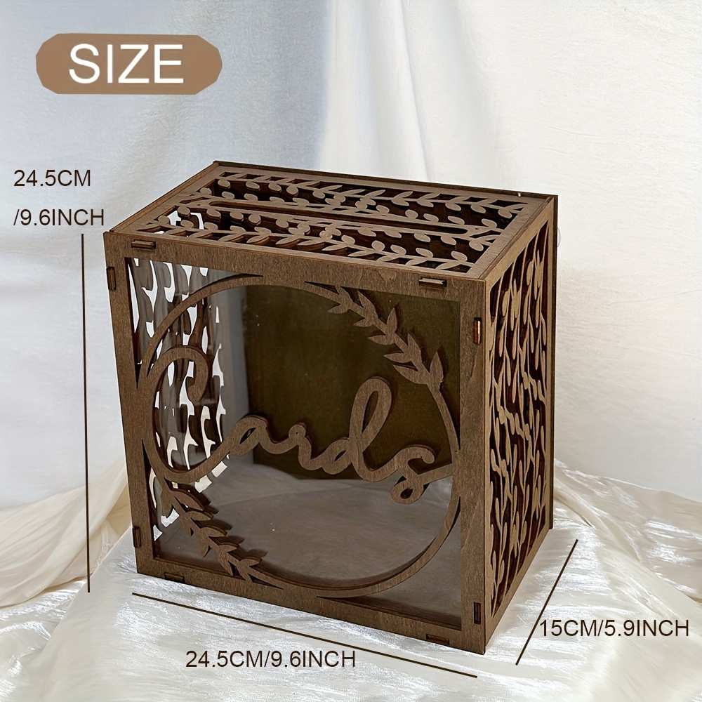 صندوق بطاقات خشبي بني للزفاف،  - مراجعة Wedding Card Box وسعره