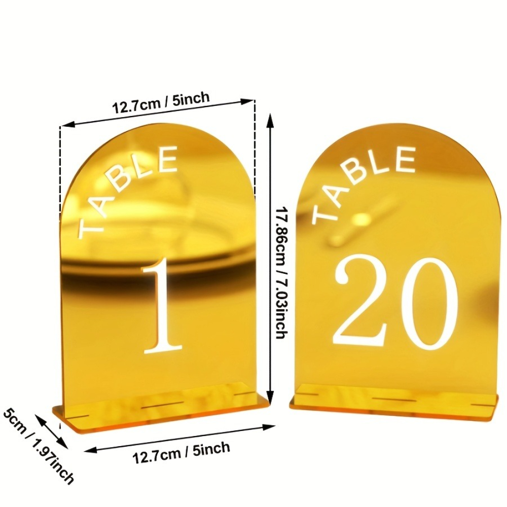 أرقام طاولات الزفاف المصنوعة م - مراجعة Table Number Gold وسعره