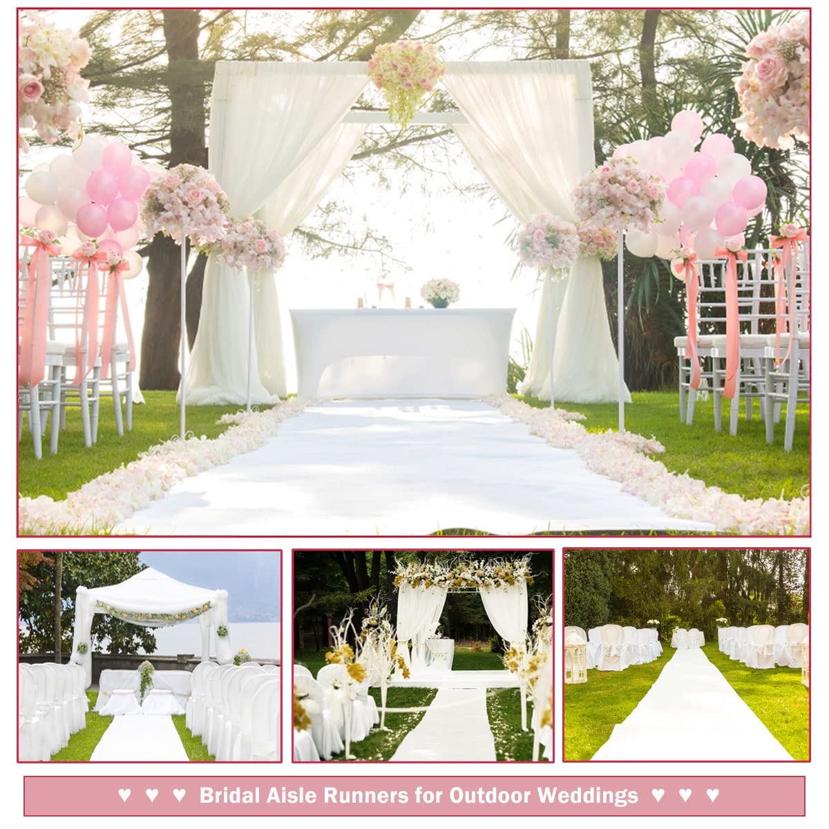 سجادة عداء ممر مضادة للانزلاق  - مراجعة Aisle Runner White وسعره