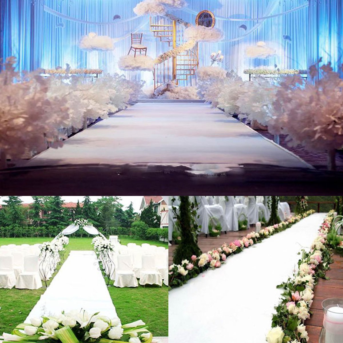 سجادة عداء ممر مضادة للانزلاق  - مراجعة Aisle Runner White وسعره